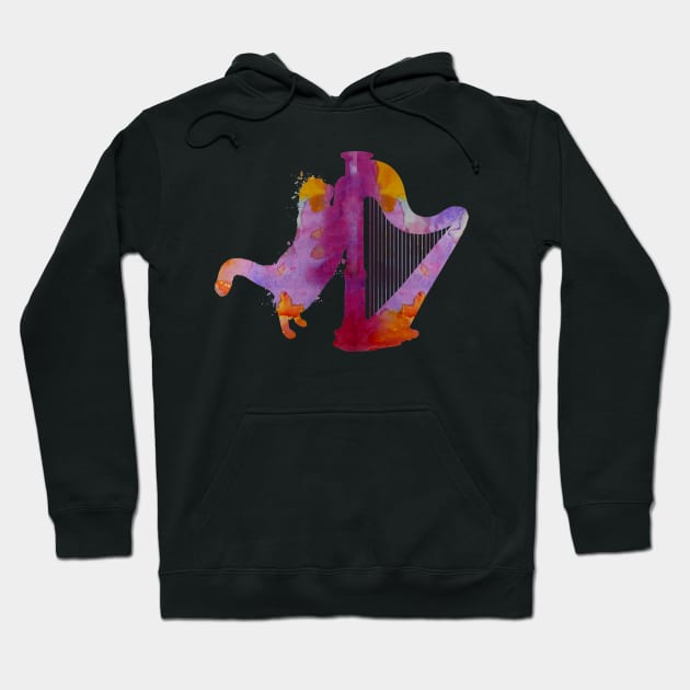 Cat and harp Hoodie by TheJollyMarten